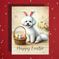 Easter Bichon Frise Greeting Card – Cute Bunny Ears Dog Spring Greeting