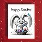 Easter  Bunny Card – Cute Basket Eggs Spring Greeting