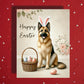 Easter German Shepherd Greeting Card – Bunny Ears Dog Spring Greeting