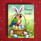 Easter Parrot Greeting Card – Cute Bunny Ears Bird Spring Greeting