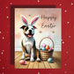 Easter Pitbull Greeting Card – Cute Bunny Ears Dog Spring Greeting