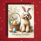 Easter Poodle Greeting Card – Cute Bunny Ears Dog Spring Greeting