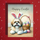 Easter Shih Tzu Greeting Card – Cute Bunny Ears Dog Spring Greeting