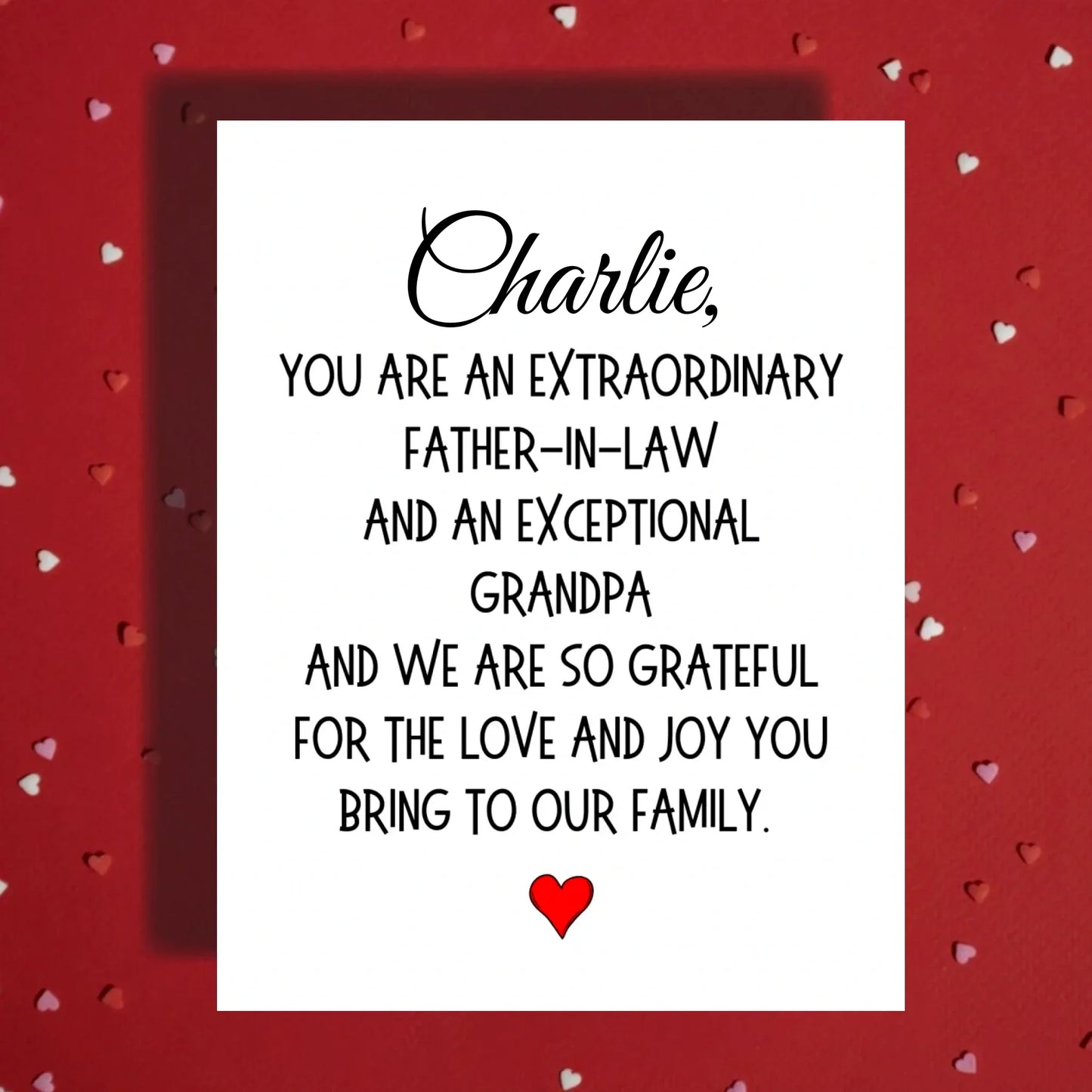 Father in Law and Grandpa Personalized Card