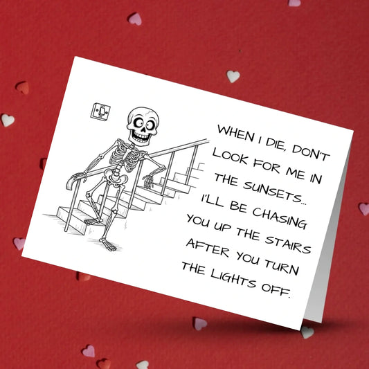Funny Skeleton Card Dark Humor Spooky Greeting
