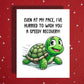 Get Well Card with Turtle, Speedy Recovery Card, Surgery Recovery Encouragement Card