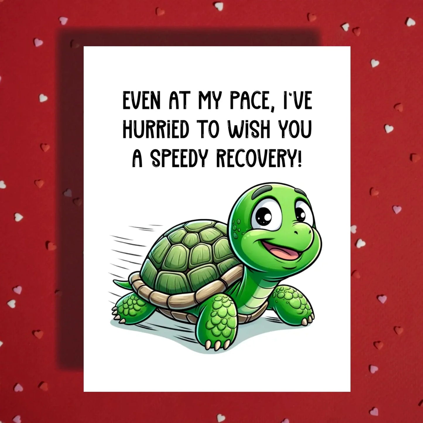 Get Well Card with Turtle, Speedy Recovery Card, Surgery Recovery Encouragement Card