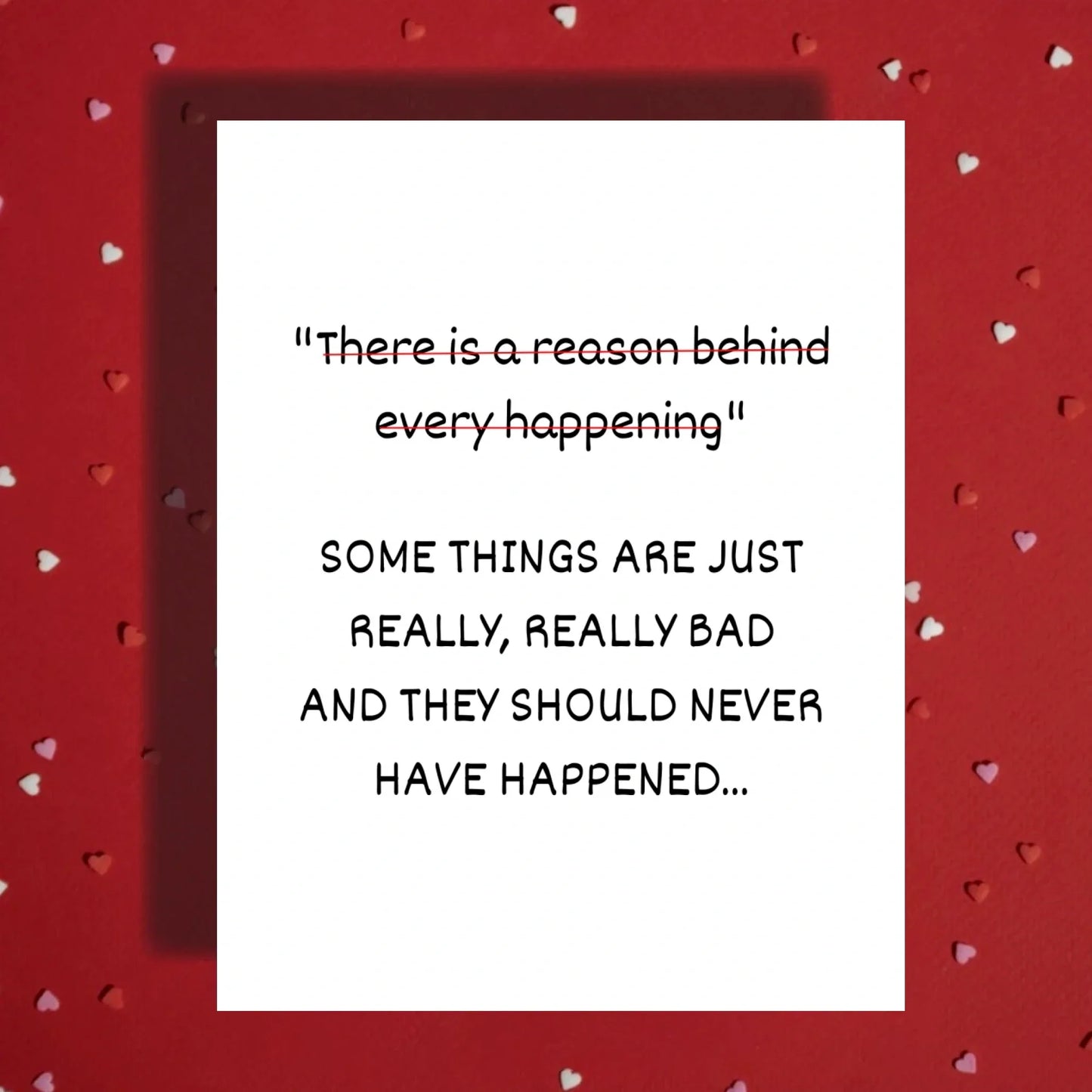 Sympathy Encouragement Card, Some Things Should Never Have Happened Card, Bereavement and Cancer Support Card