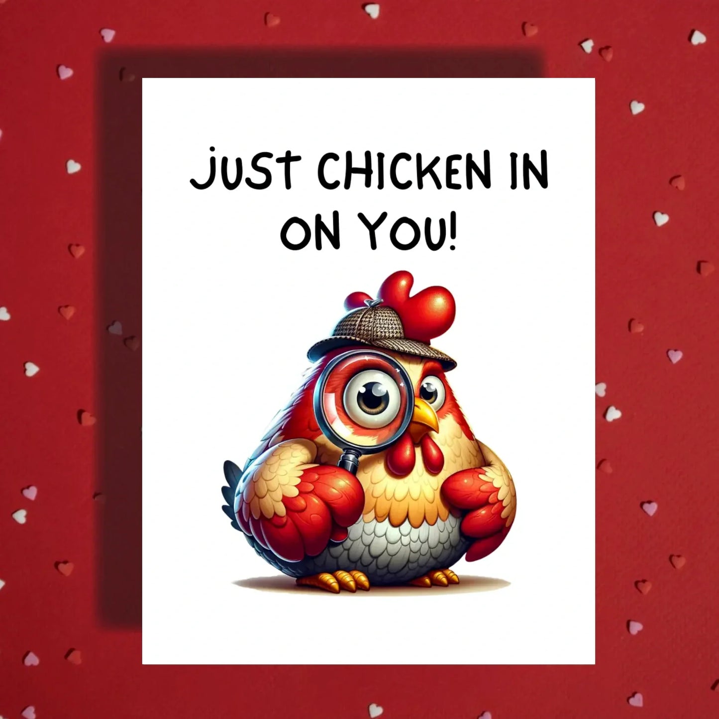 Get Well Funny Chicken Card, Just Chicken In On You Card, Personalized Encouragement Card