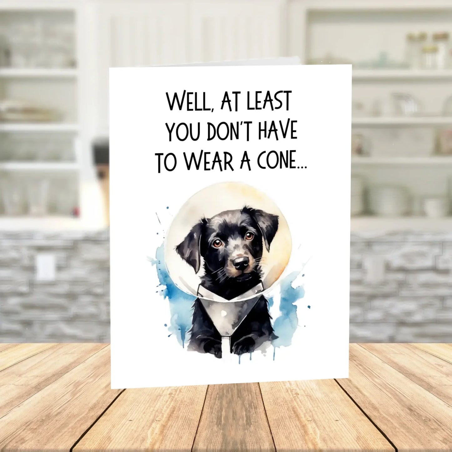 Get Well Funny Dog Printable Card, At Least You Dont Have to Wear a Cone, Digital Download Recovery Humor