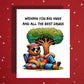Get Well Card with Bear, Big Hugs and Best Drugs Card, Personalized Recovery Humor Card