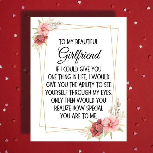 Girlfriend Romantic Card, Personalized I Love You Card for Her, Anniversary Birthday Valentines Card