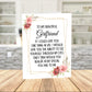 Girlfriend Printable Romantic Card, I Love You Digital Download, Anniversary Valentines Birthday Card for Her
