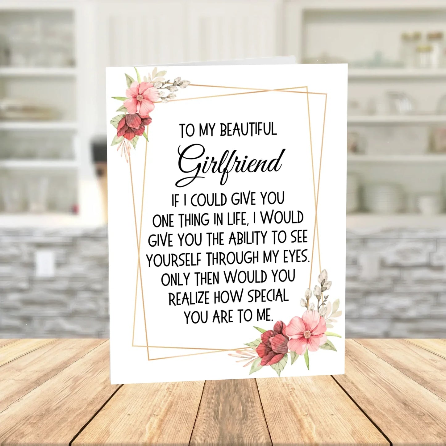 Girlfriend Printable Romantic Card, I Love You Digital Download, Anniversary Valentines Birthday Card for Her