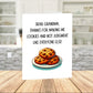 Grandma Printable Card, Thank You for Cookies Digital Download, Mothers Day Birthday Card from Grandchild