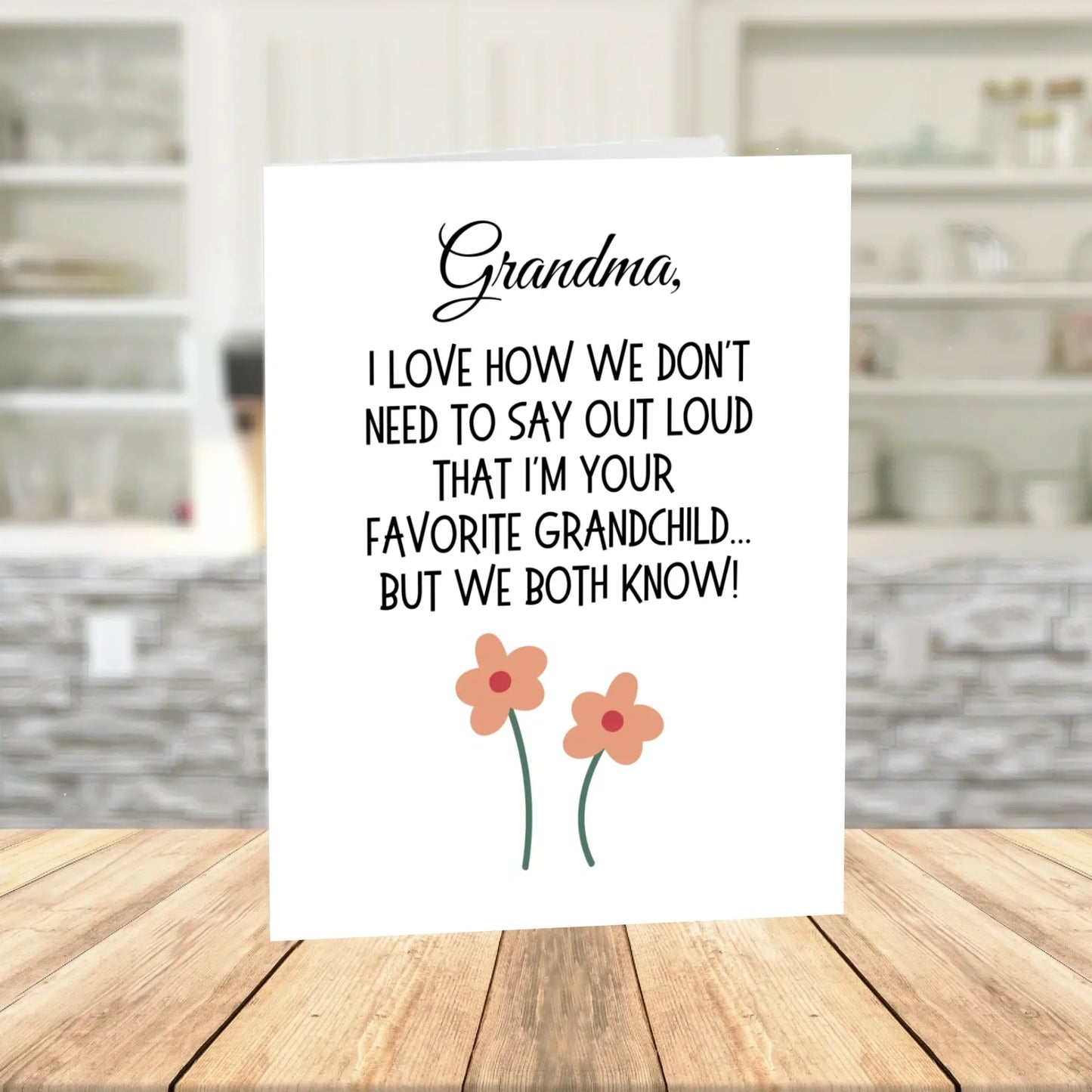 Grandma Printable Card, Favorite Grandchild Joke Digital Download, Birthday Mothers Day Card for Grandma