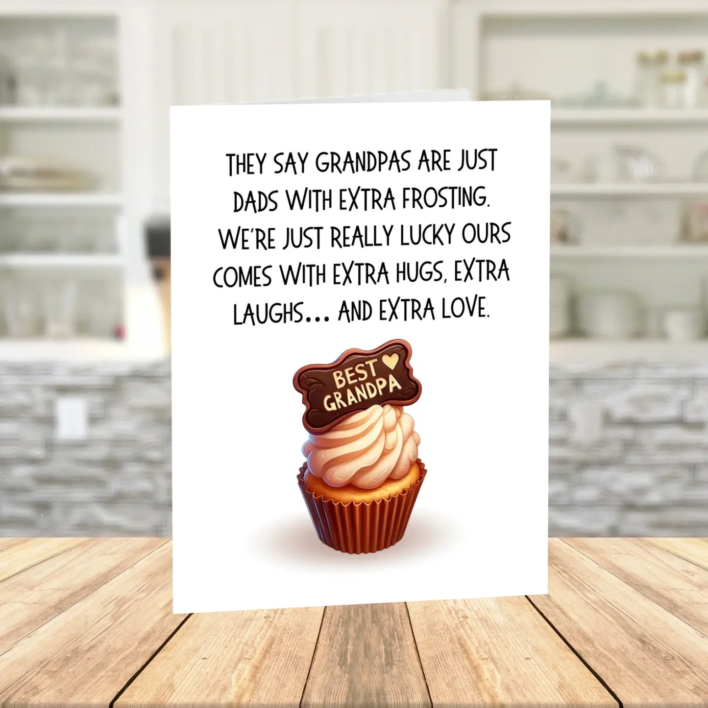 Grandpa Printable Card, Sweet Cupcake Grandpa Digital Download, Fathers Day Birthday Card