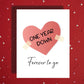 Anniversary One Year Down Forever To Go Card, Watercolor Heart Anniversary Card, Custom Milestone Card