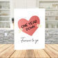 Anniversary Printable Card One Year Down Forever To Go, Watercolor Heart Digital Download