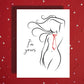 Anniversary I'm Yours Sexy Card, Flirty Silhouette, Romantic Valentine's Card