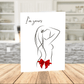 Anniversary Printable Sexy Card I'm Yours, Flirty Silhouette Hip Bow Valentine's Day Birthday Digital Download