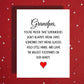 Grandpa Superhero Card from Grandchild, Meaningful Fathers Day Birthday Card for Grandpa