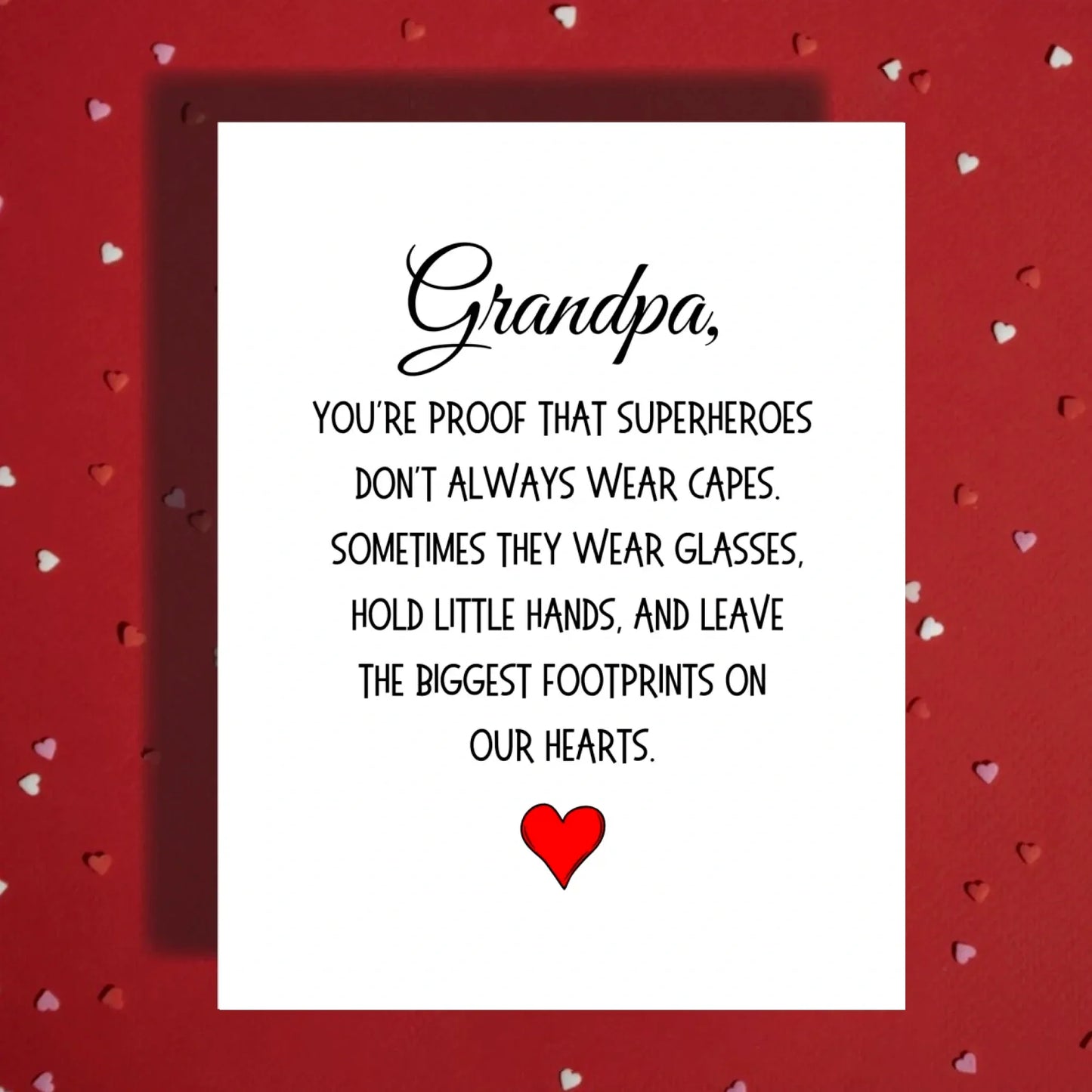Grandpa Superhero Card from Grandchild, Meaningful Fathers Day Birthday Card for Grandpa