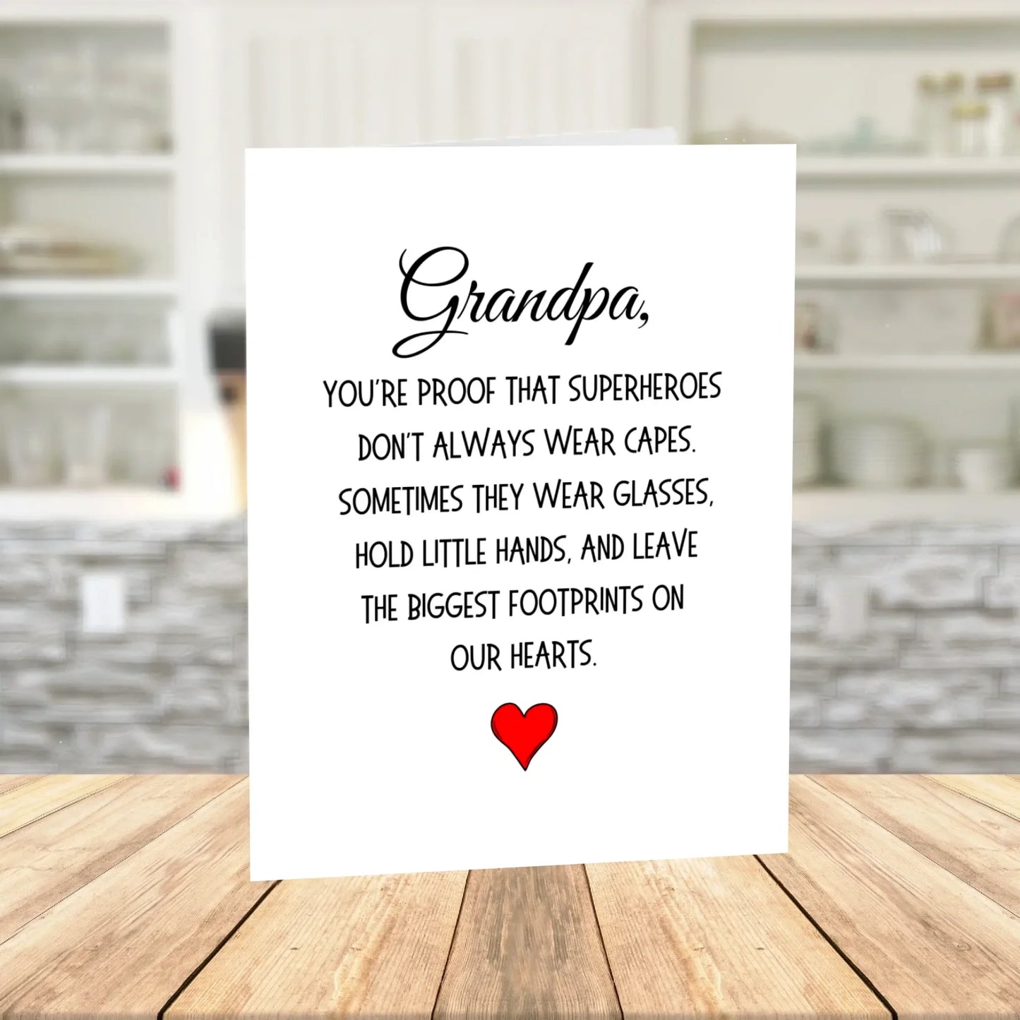 Grandpa Superhero Printable Card from Grandchild, Meaningful Fathers Day Birthday Digital Download