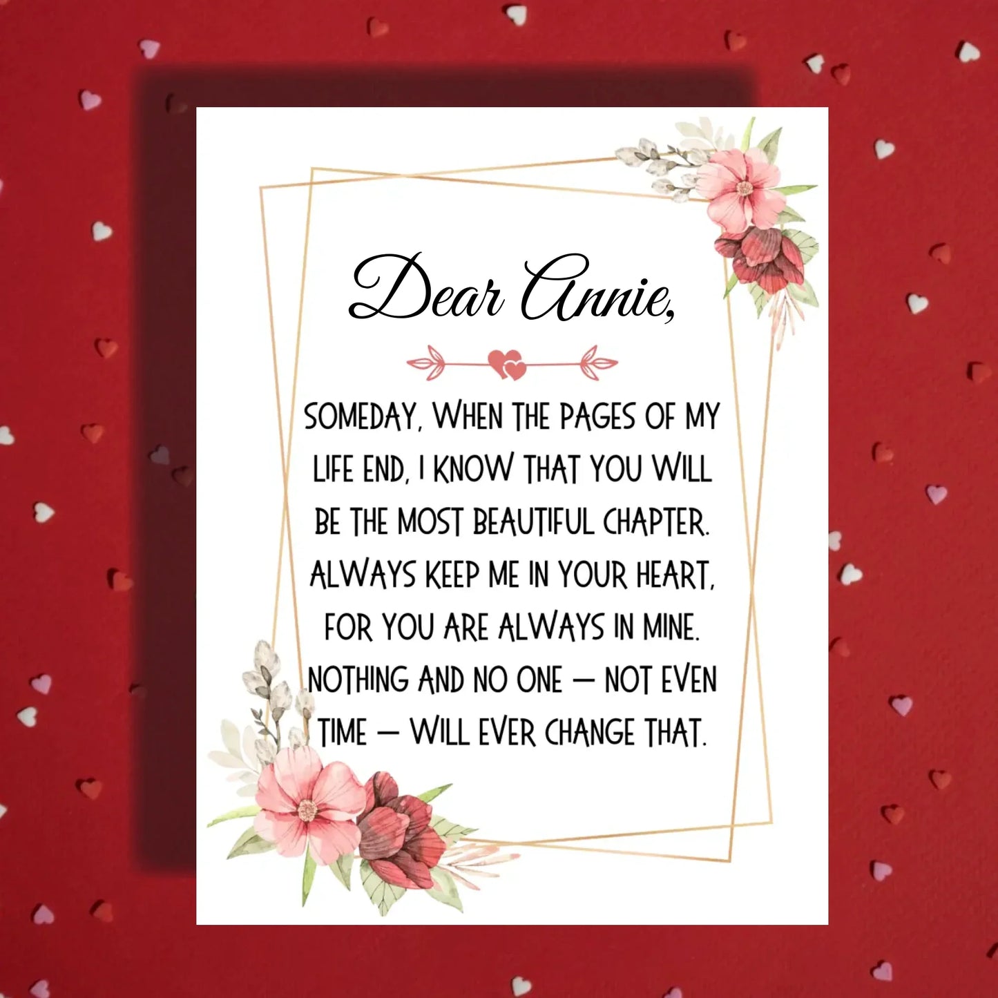 Personalized Card For Her with Name, Beautiful Chapter Floral Card, Birthday Graduation Wedding Gift