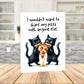 Pizza Love Printable Card with Cats, Cute Valentine Birthday Anniversary Card Digital Download