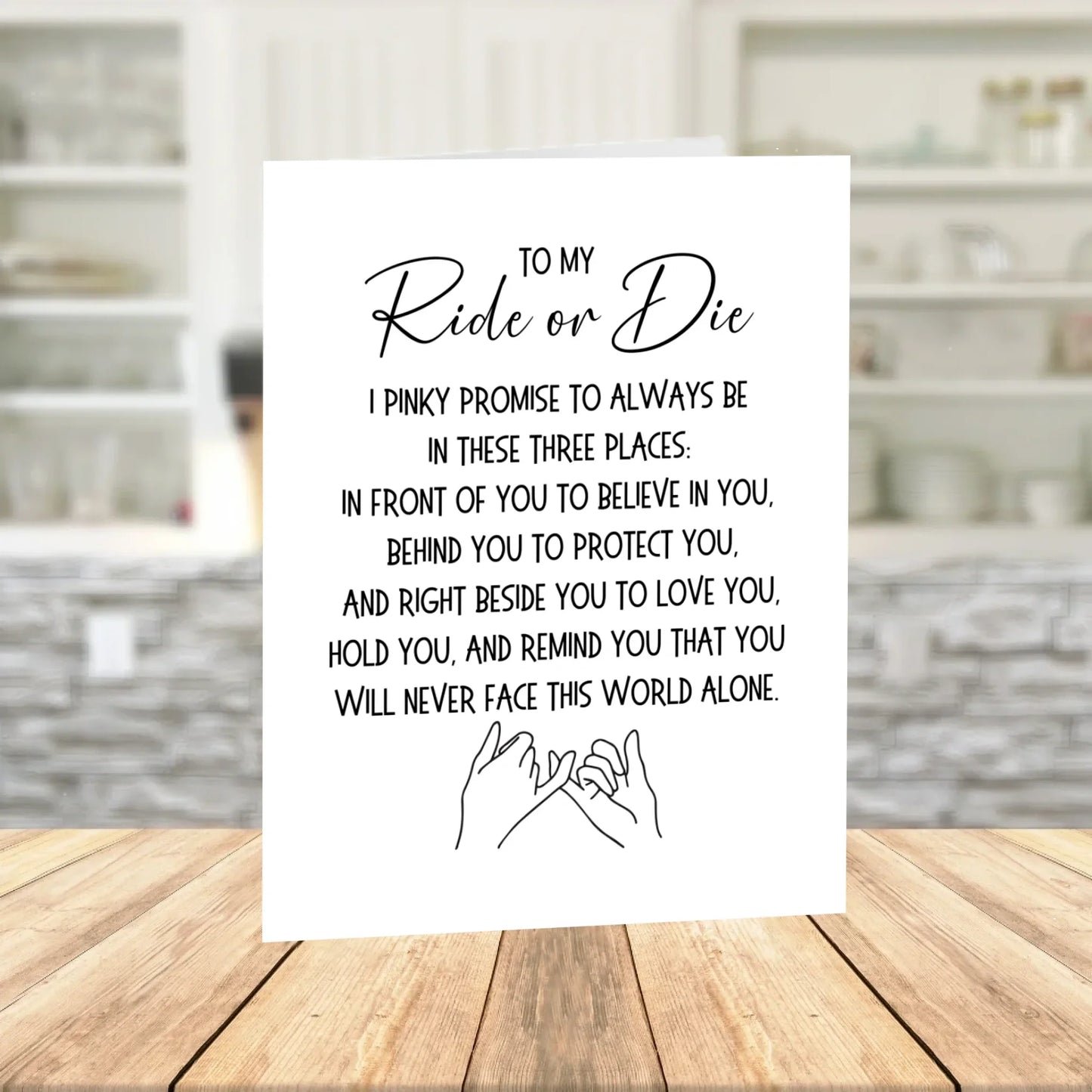 Ride or Die Printable Card, Pinky Promise Best Friend Digital Download, Romantic Loyalty Card