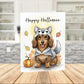 Halloween Dachshund Printable Card, Cute Wiener Dog Wolf Costume Digital Download