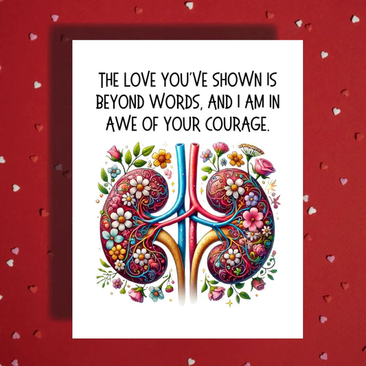 Kidney Donor Thank You Card, Organ Donation Appreciation Card, Transplant Gratitude Gift
