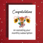 Hysterectomy Card, Cancel Monthly Subscription, Post Surgery Get Well Card