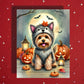 Halloween Yorkie Card Wolf Costume Yorkshire Terrier Fall Pumpkin Greeting