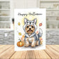 Halloween Yorkie Printable Card Wolf Costume Yorkshire Terrier Fall Digital Download