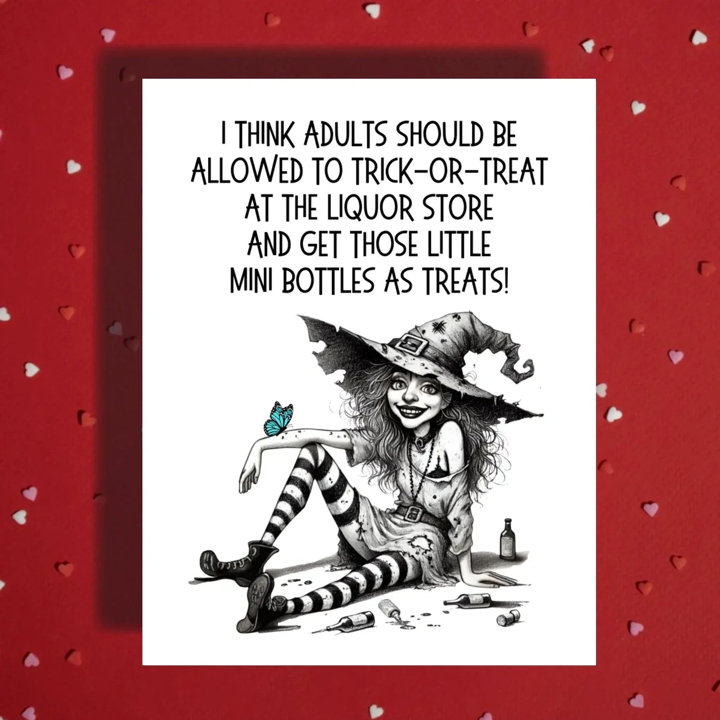 Halloween Card Witch Humor Adult Trick or Treat Halloween Party Invite