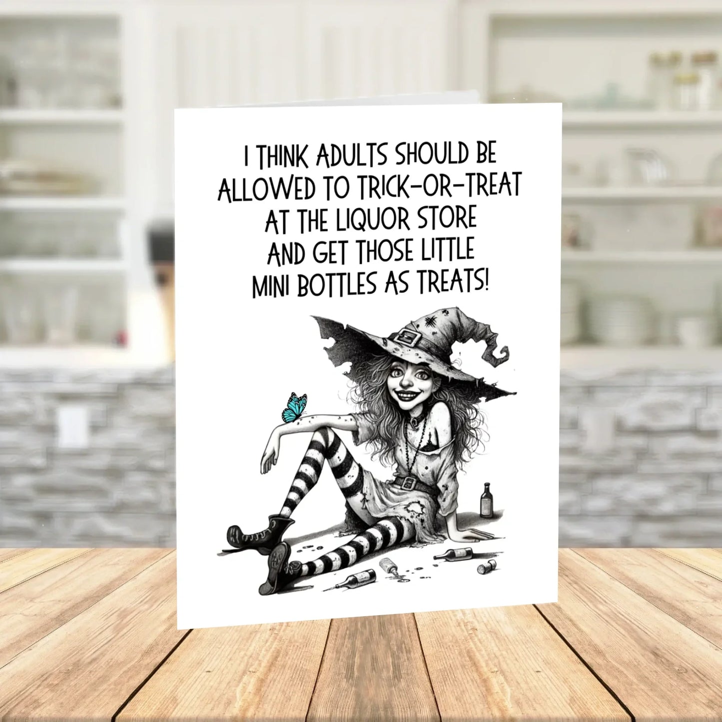 Halloween Printable Card Witch Humor Adult Trick or Treat Digital Download