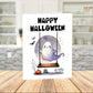 Halloween Cute Ghost Printable Card Watercolor Ghost Swing Halloween Digital Download