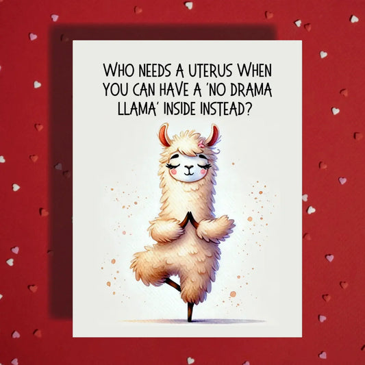 Hysterectomy Card No Drama Llama Surgery Recovery Support Card