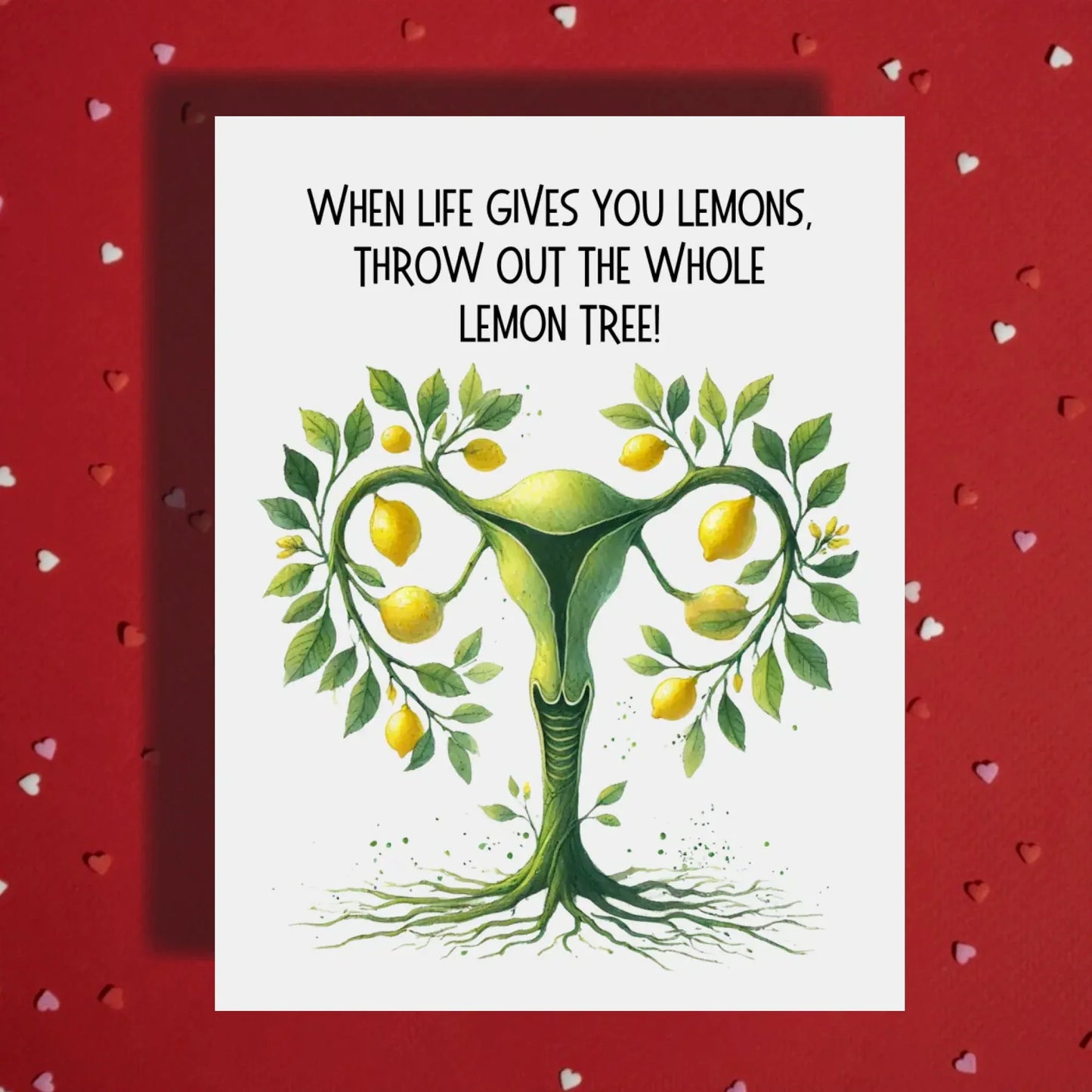 Hysterectomy Card Lemon Tree Uterus Surgery Recovery Support Greeting Card