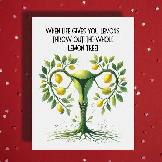 Hysterectomy Card Lemon Tree Uterus Surgery Recovery Support Greeting Card