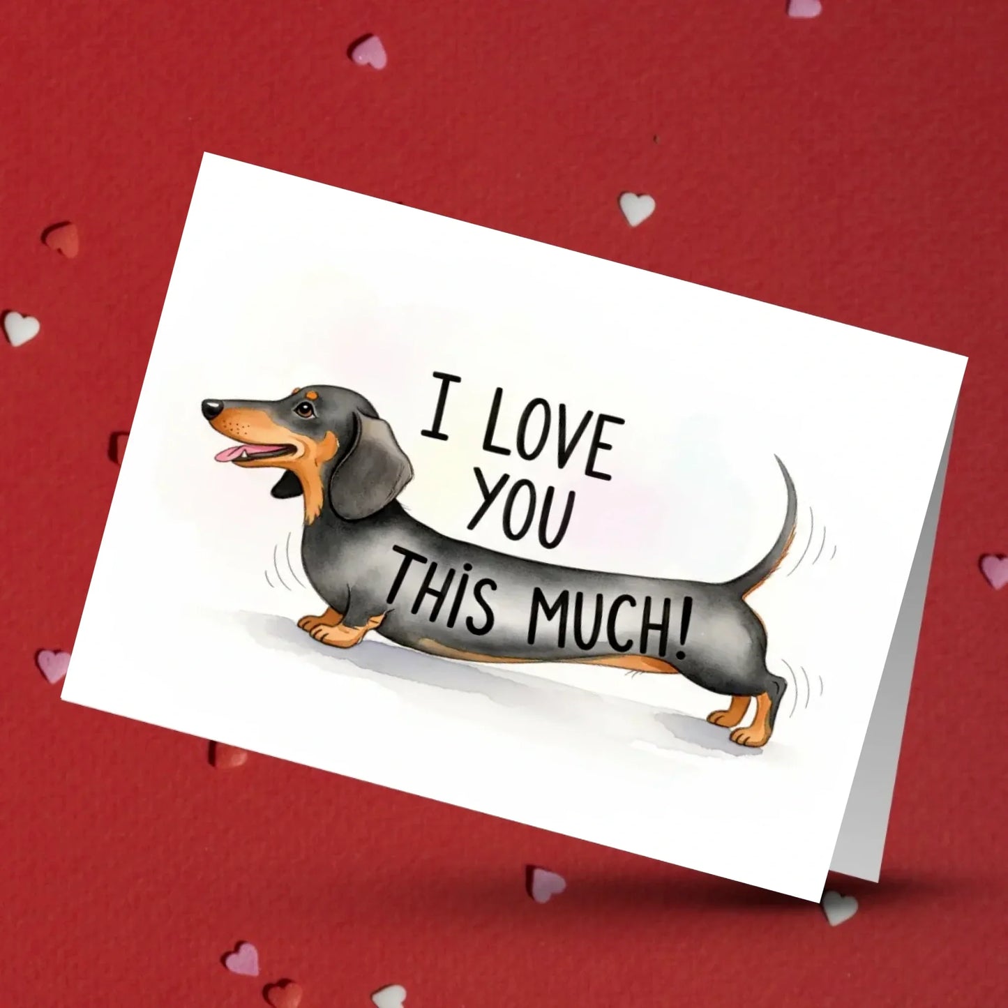 Dachshund Love Card I Love You This Much Sausage Dog Card For Dog Lover