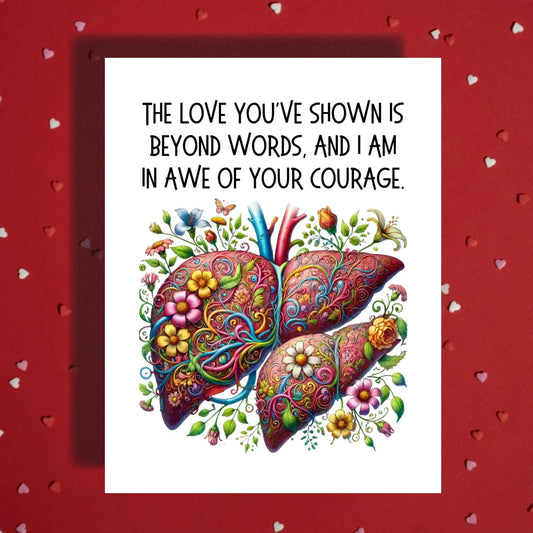 Liver Donor Thank You Card Organ Donor Appreciation Transplant Thank You