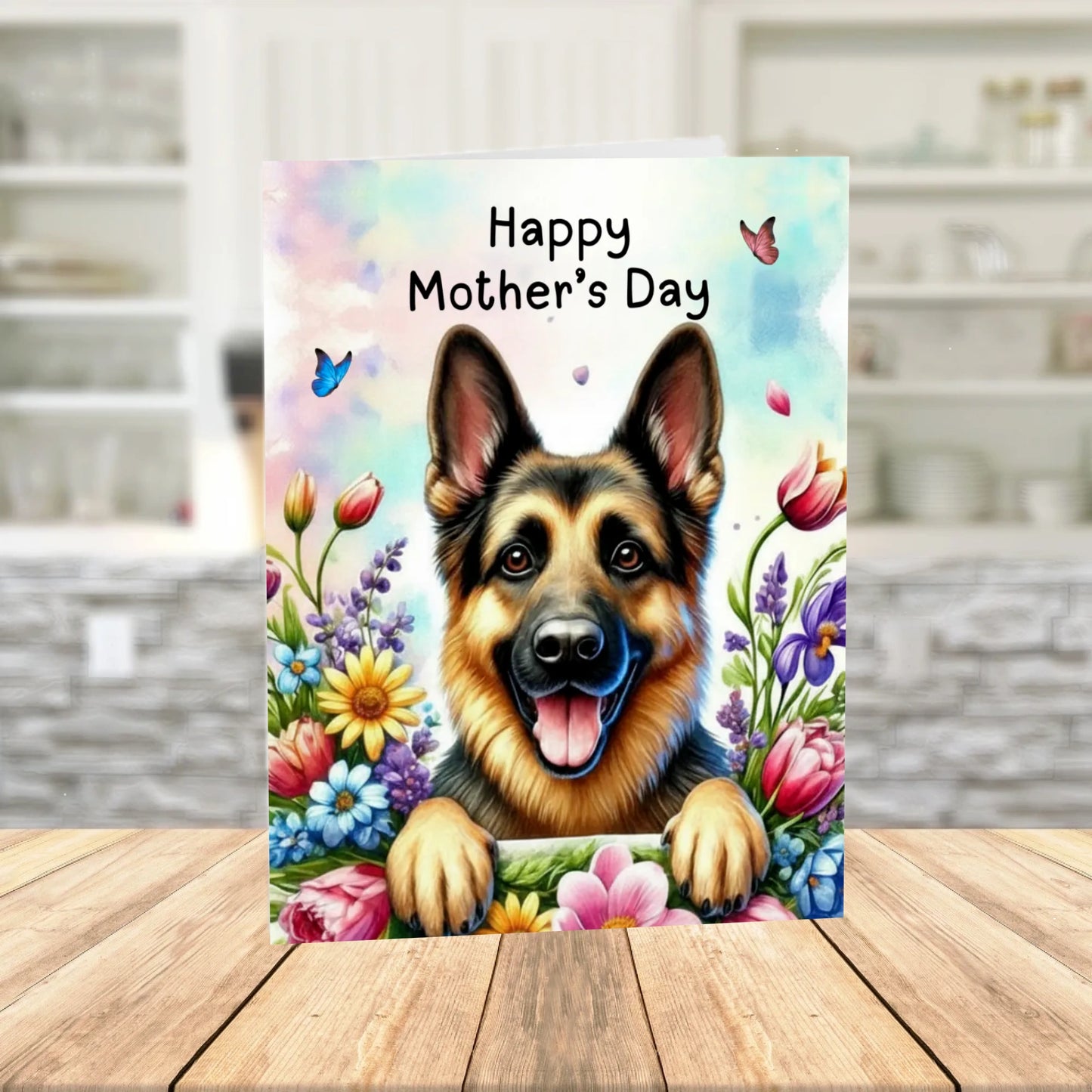 Mother's Day Digital Greeting Card, German Shepherd Dog