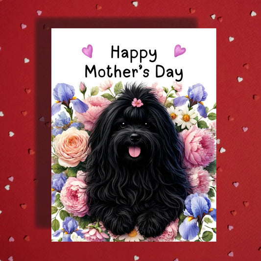 Mother's Day Card Havanese Dog Black