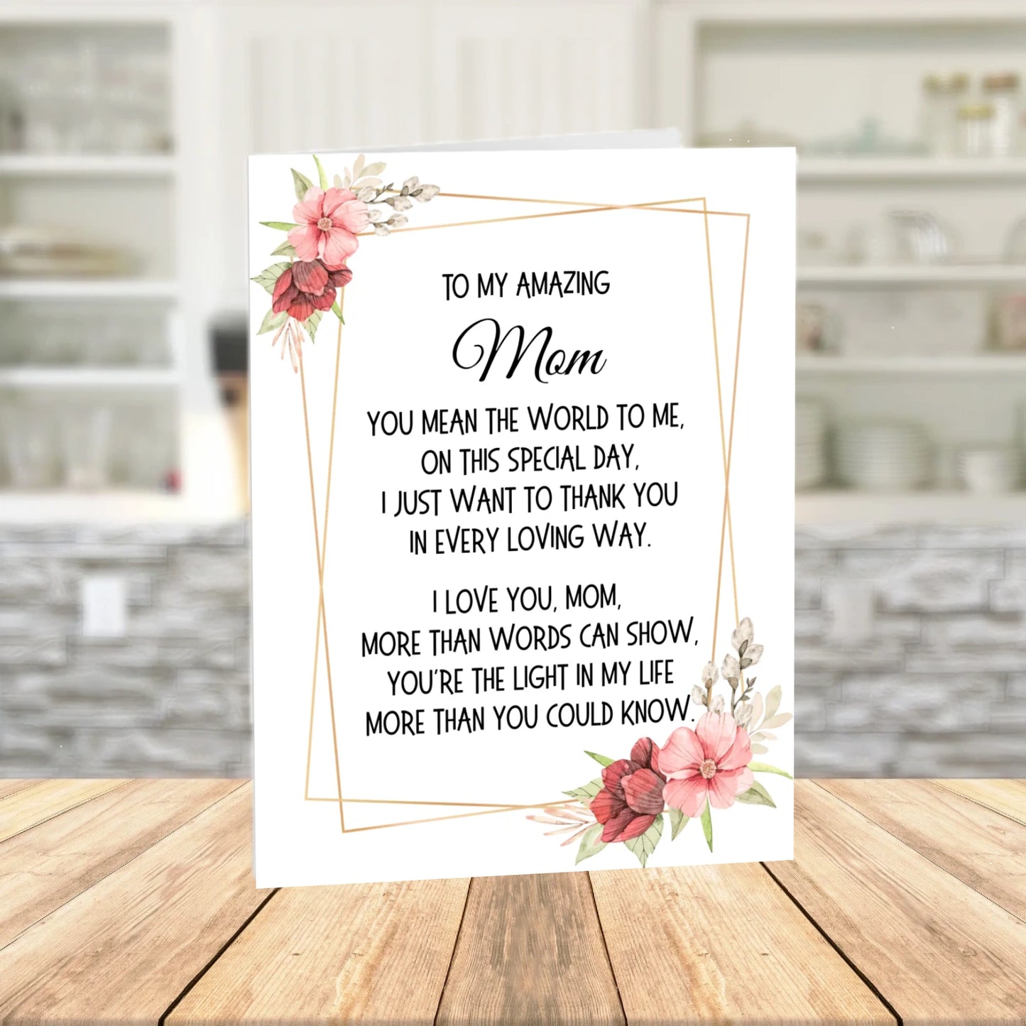 Mom Printable Card: You Mean The World To Me (Digital Download)