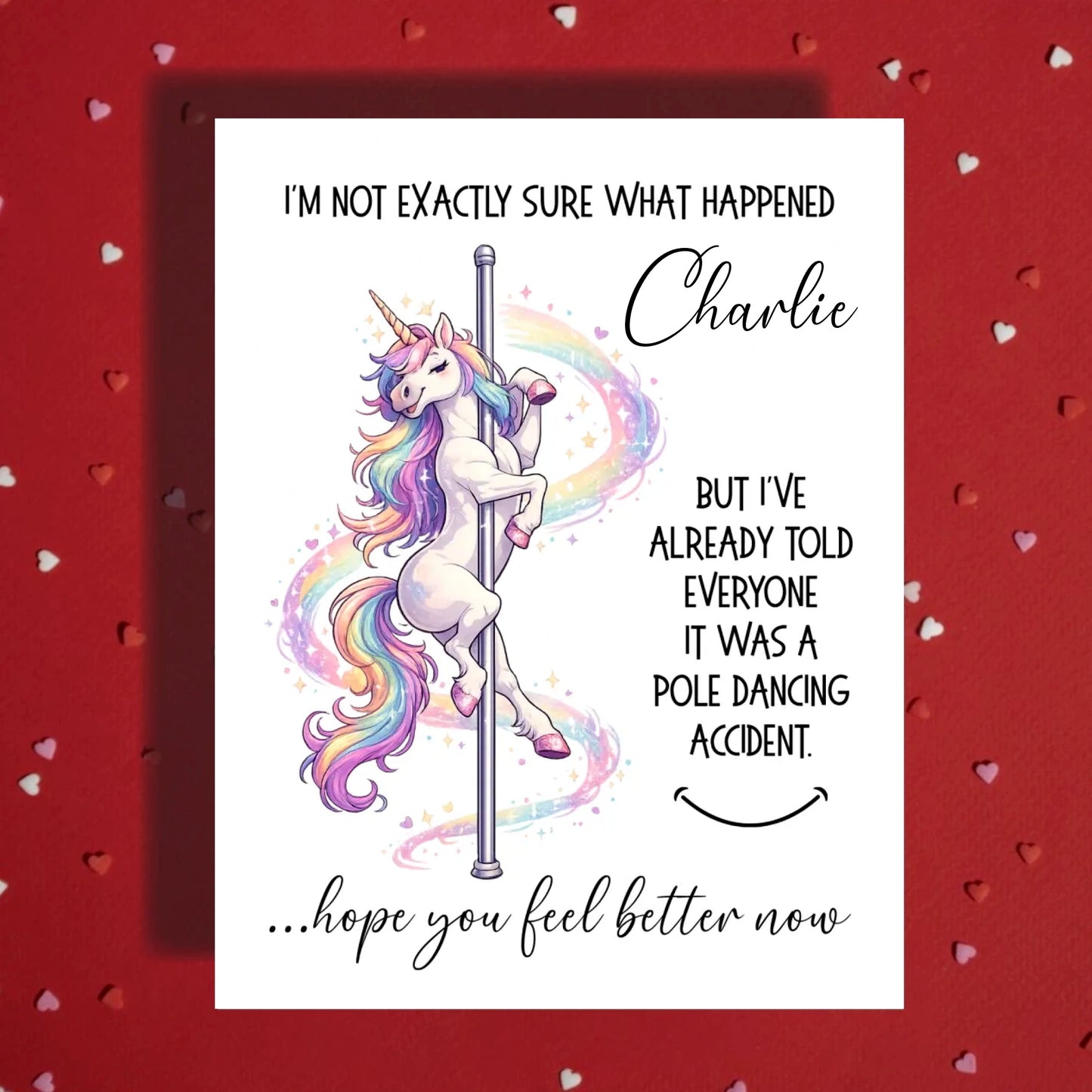 Get Well Greeting Card: I'm Not Exactly Sure What Happened