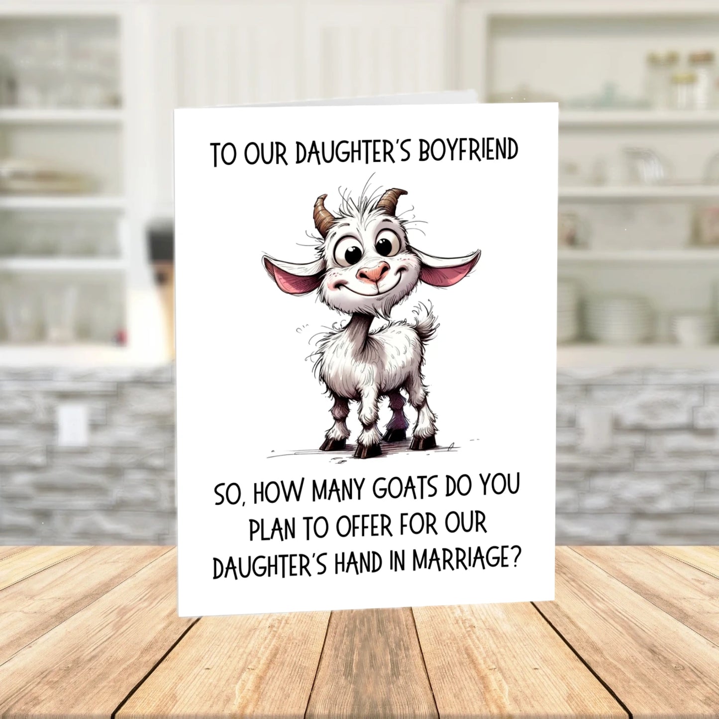 Daughter's Boyfriend Printable Card: Goat Proposal (Digital Download)