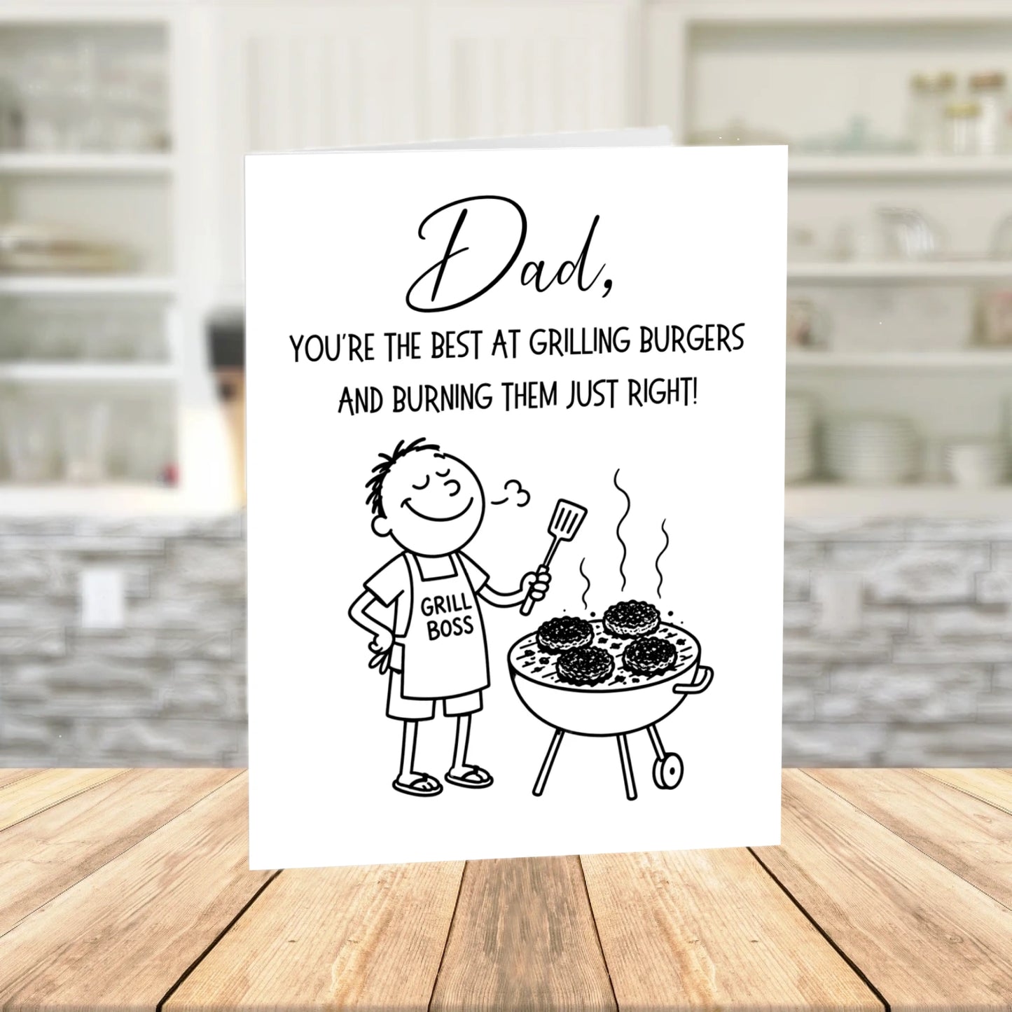 Dad Printable Card: Dad You're The Best At Grilling
